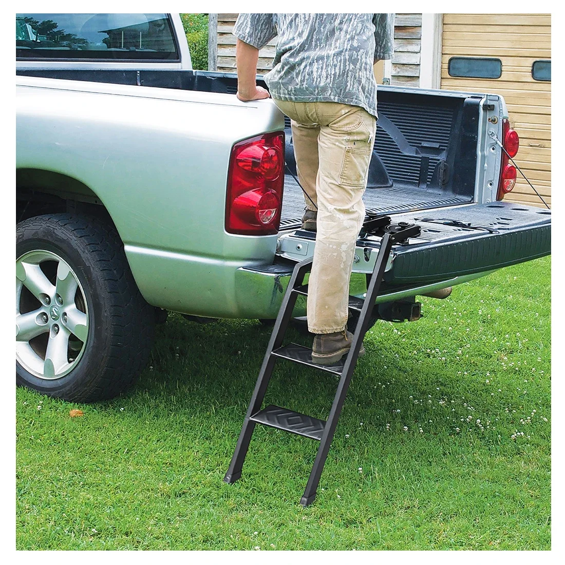 Universal Rear Tailgate Folding Ladder Tailgate Step Ladder For Ford Ranger Wildtrak XLT XLS Rear Door Ladder Protective Frame