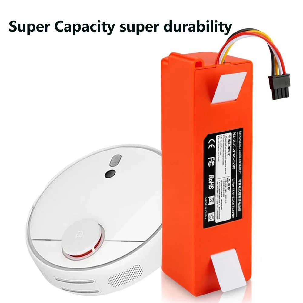 14.4V 12800mAh Robotic Vacuum Cleaner Replacement Battery For Xiaomi Roborock S55 S60 S65 S50 S51 S5 MAX S6 Parts