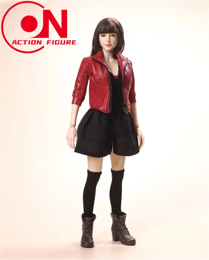 In Stock 1/6 Scale ASTOYS AS065 Witch Red Jacket Black Dress Clothes Set Model Fit 12'' Female Soldier Action Figure Body Dolls