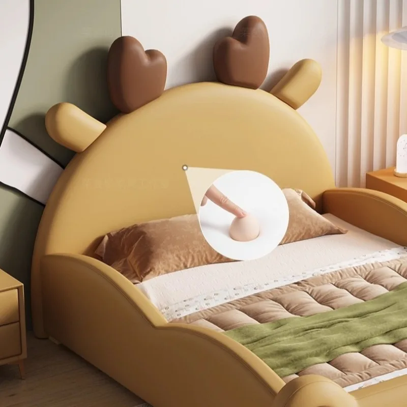 Nordic Guardrail Safety Kids Beds Yellow Stairs Single Playpen Children Beds Modern Style Design Lit Enfant Furniture For Home