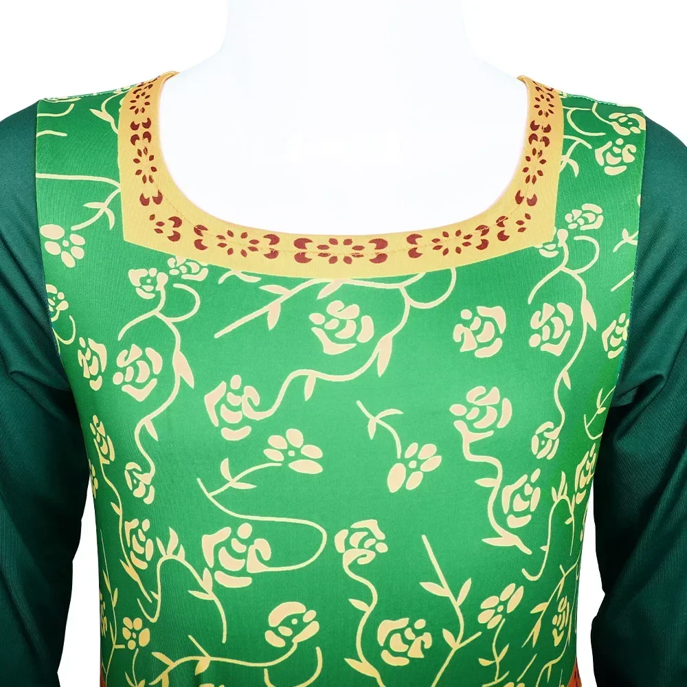 Anime Princess Green Dress Fiona Dress Shrek Cosplay Costume Halloween Fancy Fantasy Party Suit Roleplay for Adult Woman 009