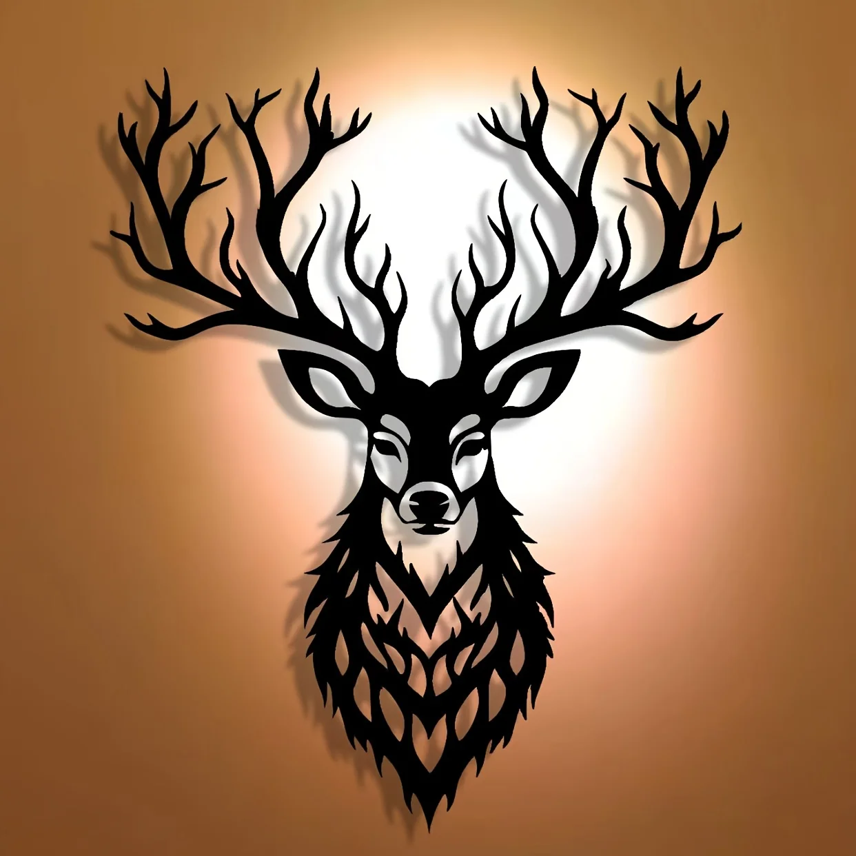 2D Flat, 1pc Exquisite Craftsmanship Fine Manufacturing: Christmas Abstract Art Halloween Intricate Hollow-Out Christmas Deer