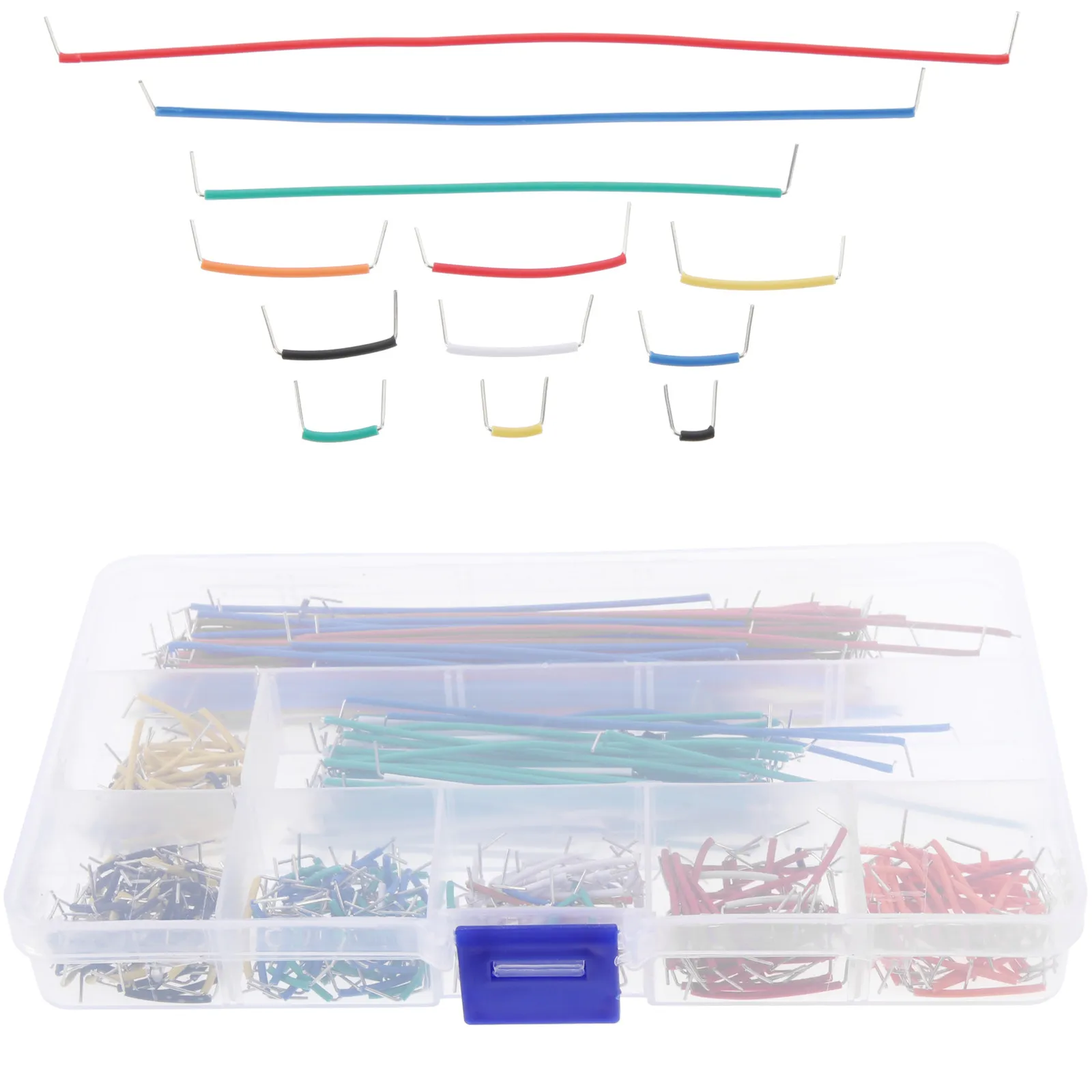

560Pcs Jumper Wire Breadboard Kit Assorted 14 Lengths Preformed Right Angle Ends Storage Box Electronics Prototyping Cable Set