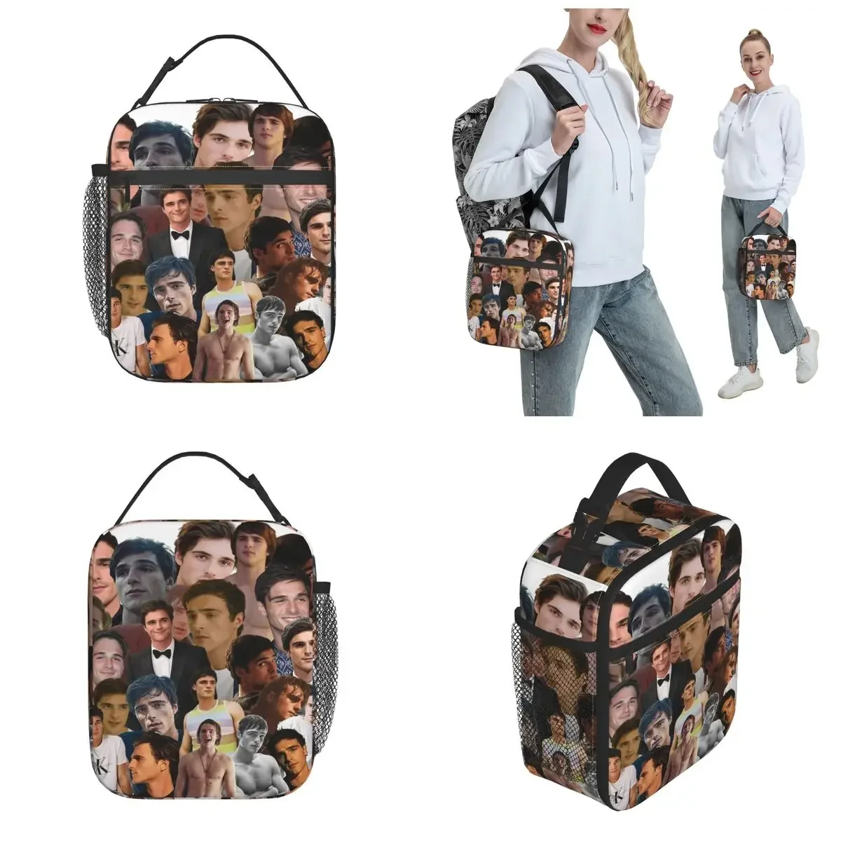 Jacob Elordi Photo Collage Product Insulated Lunch Bag For School Food Container Portable Cooler Thermal Bento Box