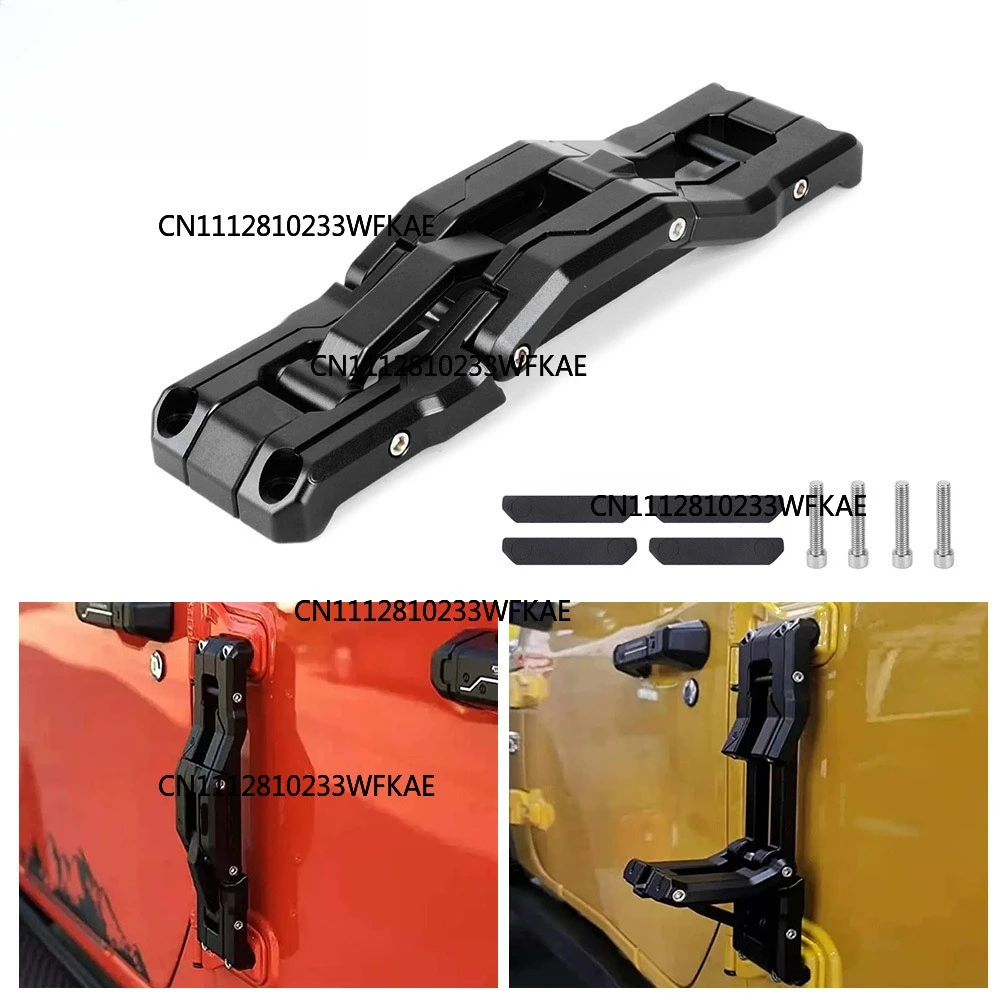 For Jeep Wrangler 2007-2018 JK JKU 2018-2020 JL JLU Door Hinge Step Aluminum Folding Foot Pedal Compatible