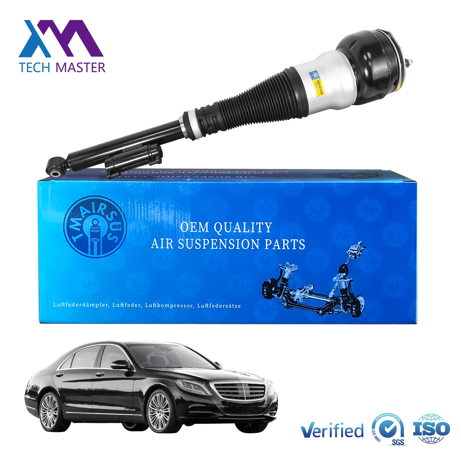 for Tech Master 2223207313 Rear Left Air Ride Suspension Kit for Mercedes Benz W222 X222 C217 S-Class Maybach Airmatic Strut Par