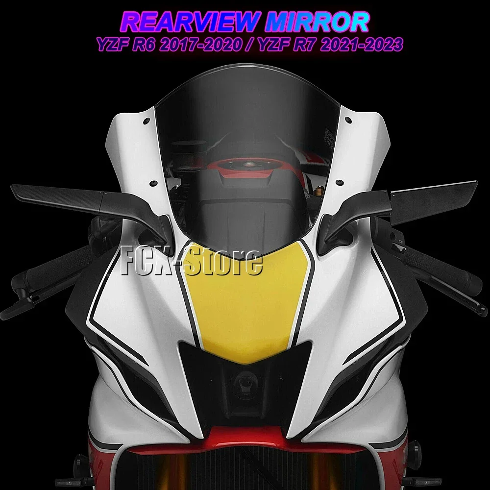 Motorcycle Mirror Wind Wing Adjustable Rotating Rearview Mirror New For Yamaha YZF R7 2021 2022 2023 Yzf R6 2017 2018 2019 2020