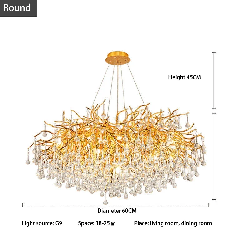 QINGYUNKE Gold Water Drop Chandelier 9