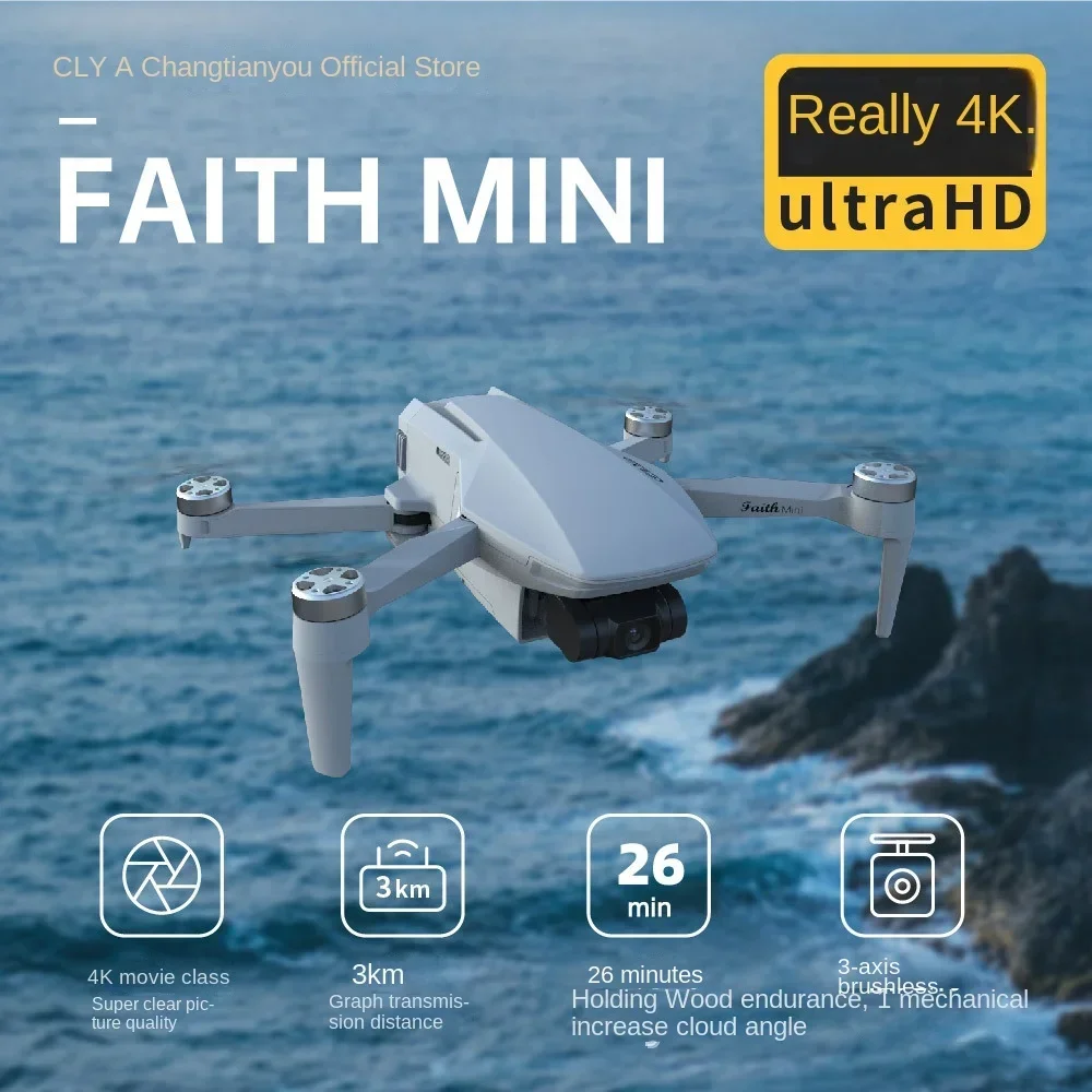 2024 New CFLY-Faith Mini Brushless Drone 4K Profesional HD Camera Drones 3-Axis Gimbal Foldable 3KM Video Transmission Dron Toy