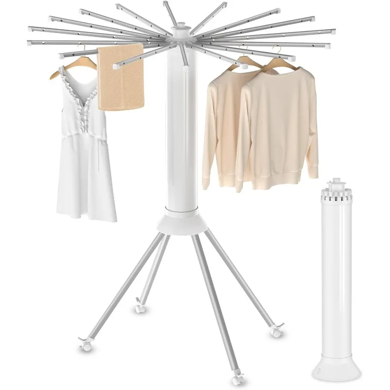 

Clothes Drying Rack Foldable, Outdoor Collapsible Drying Rack Clothing, Portable Laundry Drying Rack with 4 Pulleys
