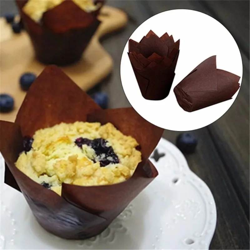 

25/50pcs/lot Candy Color Paper Cake Cupcake Liner Baking Muffin Box Cup Case Party Tray Cake Mold Decorating Random Color