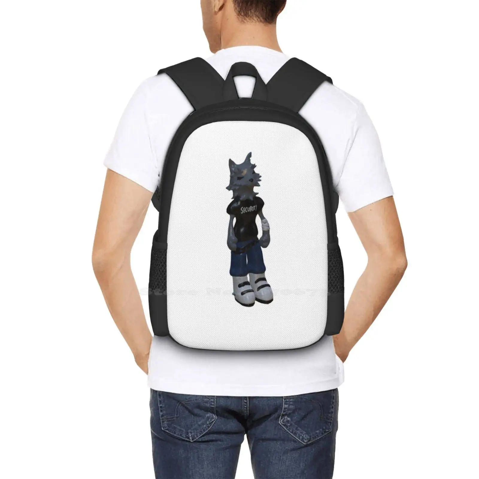 3d Wolf New Arrivals Unisex Bags Student Bag Backpack Wolf 3d Animated Hacker Y2k Ecco2k Security