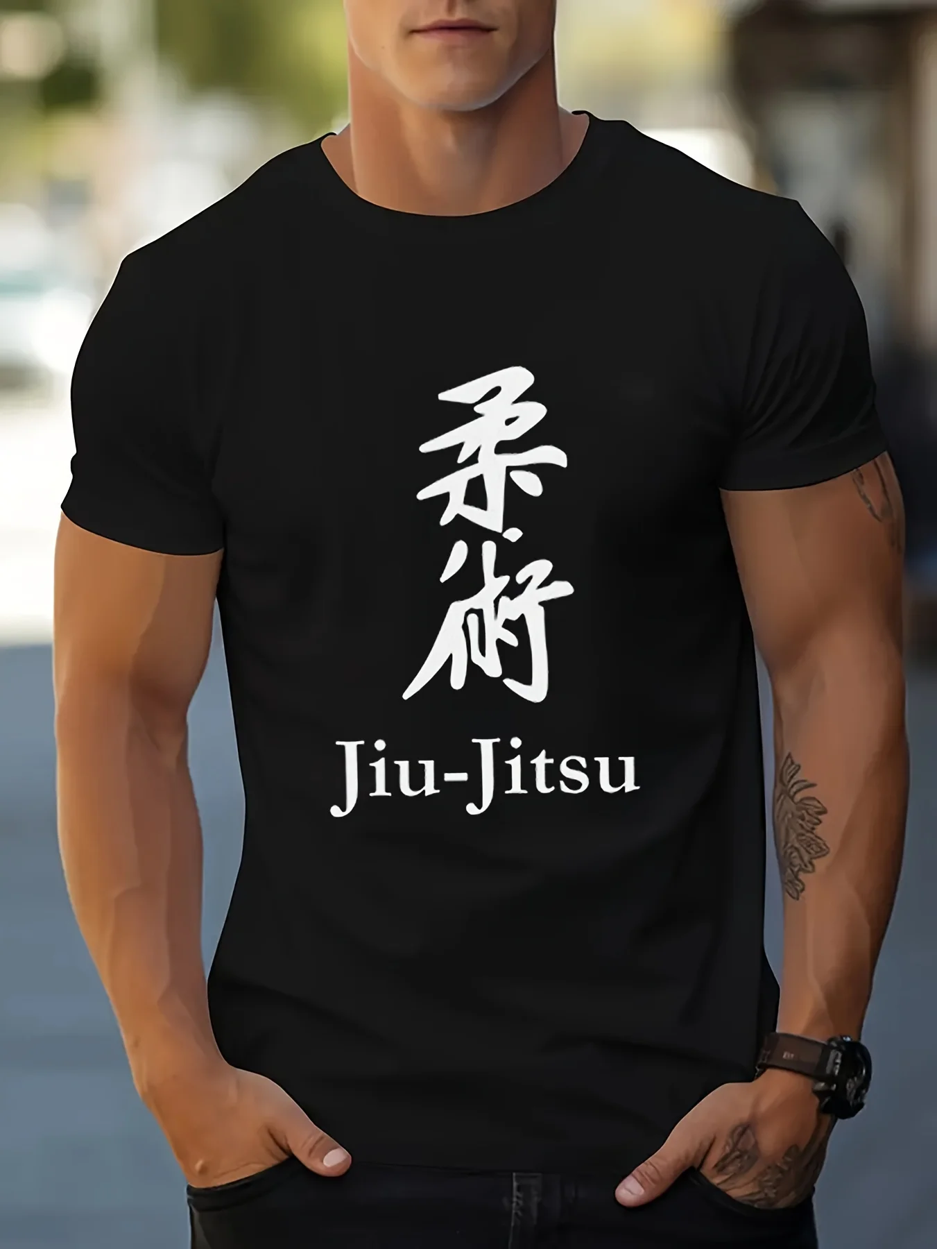 Chinese Letters Jiu-jitsu Print T Shirt  Streetwear Men Tees Harajuku Casual Top Short Sleeve Summer Man Women Oversized T-shirt