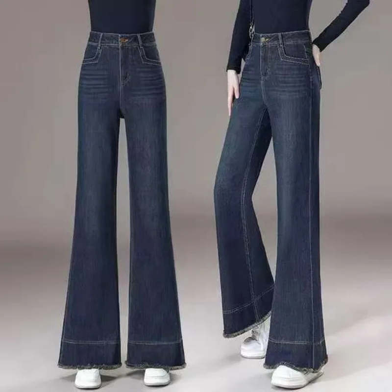 

Jeans Women's Pants Spring Autumn New Style High Waisted Flared Wide Leg Pants Stretch Pants Retro Trousers