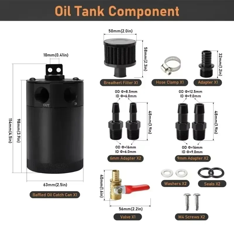 يمكن خزان 150 مل 2-ميناء يربك خزان سيارة الألومنيوم خزان النفط مع صمام استنزاف الاستراحة اسطوانة مجموعة مرشح الصيد #3