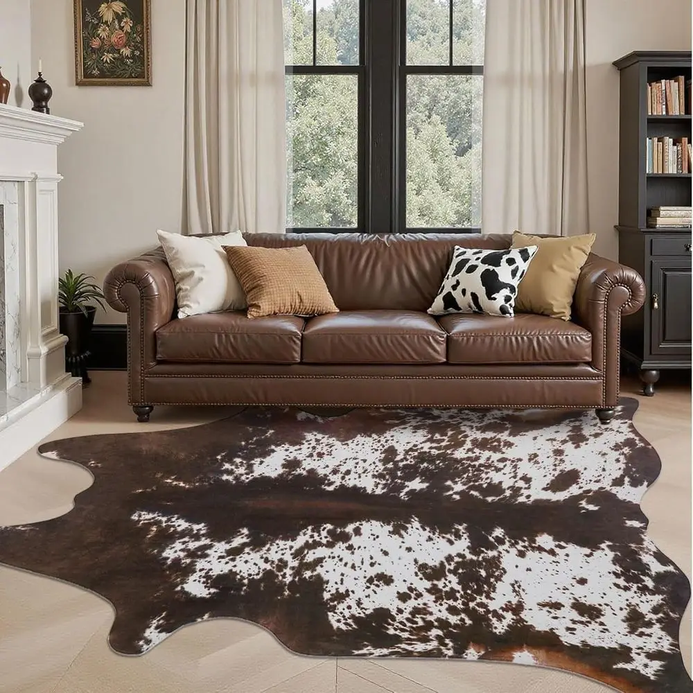 

Коврик с рисунком воловьей кожи, 6,2x7,6 фута, для декора гостиной и спальни в западном стиле