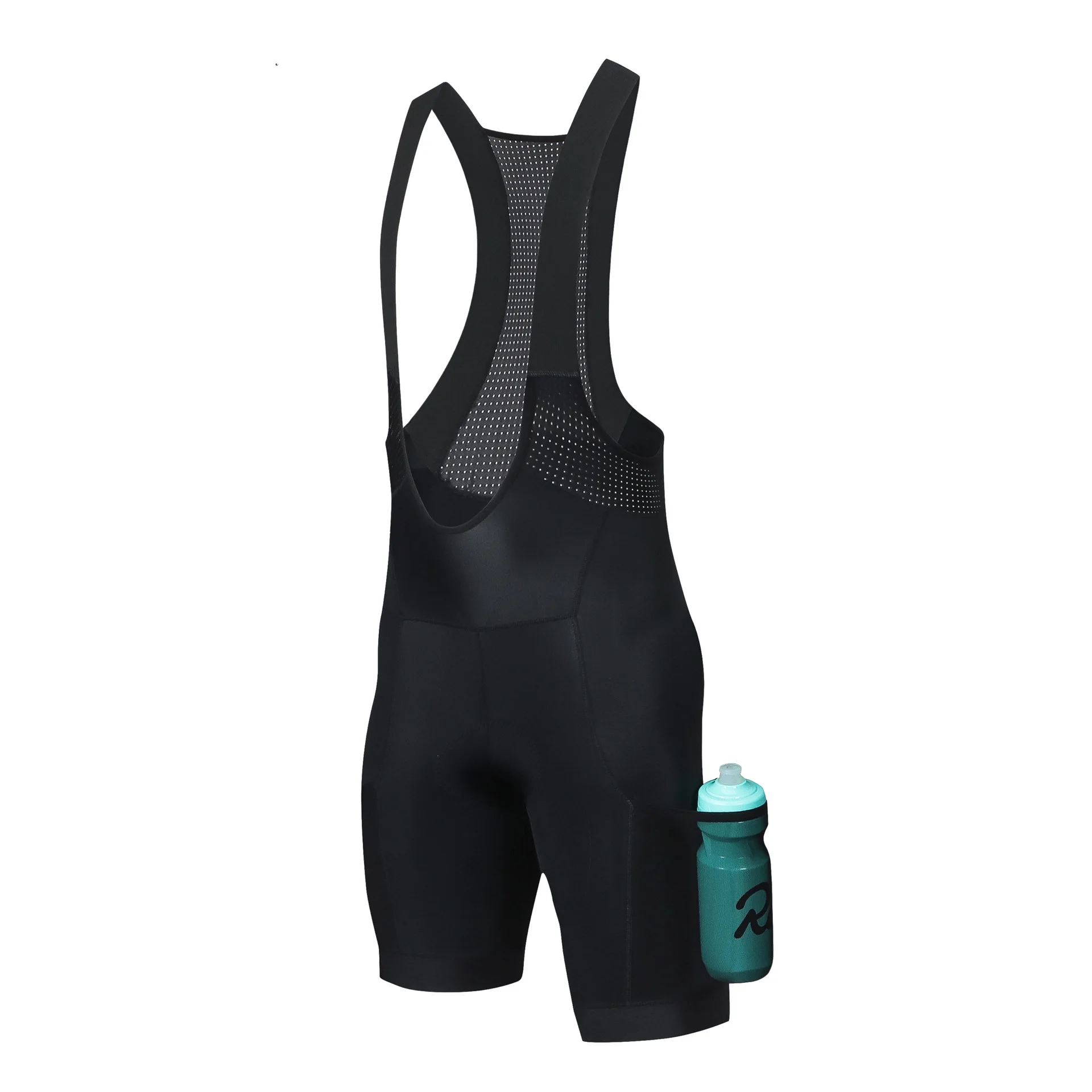 Hiserwa Herren-Radtrikot-Shorts mit 3D-Polsterung, atmungsaktive Fahrrad-Trägerhose mit Seitentasche, MTB-Radtrikot-Shorts – Detail 11