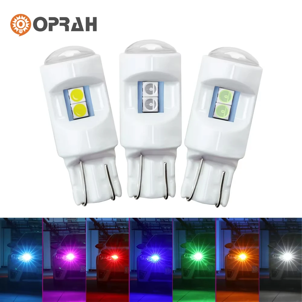 

2PCS/10PCS T10 W5W 194 Car Led Bulb Super Bright 3030 6 smd Canbus Wedge Car Interior Reading Dome Lamps Ceramic Shell License