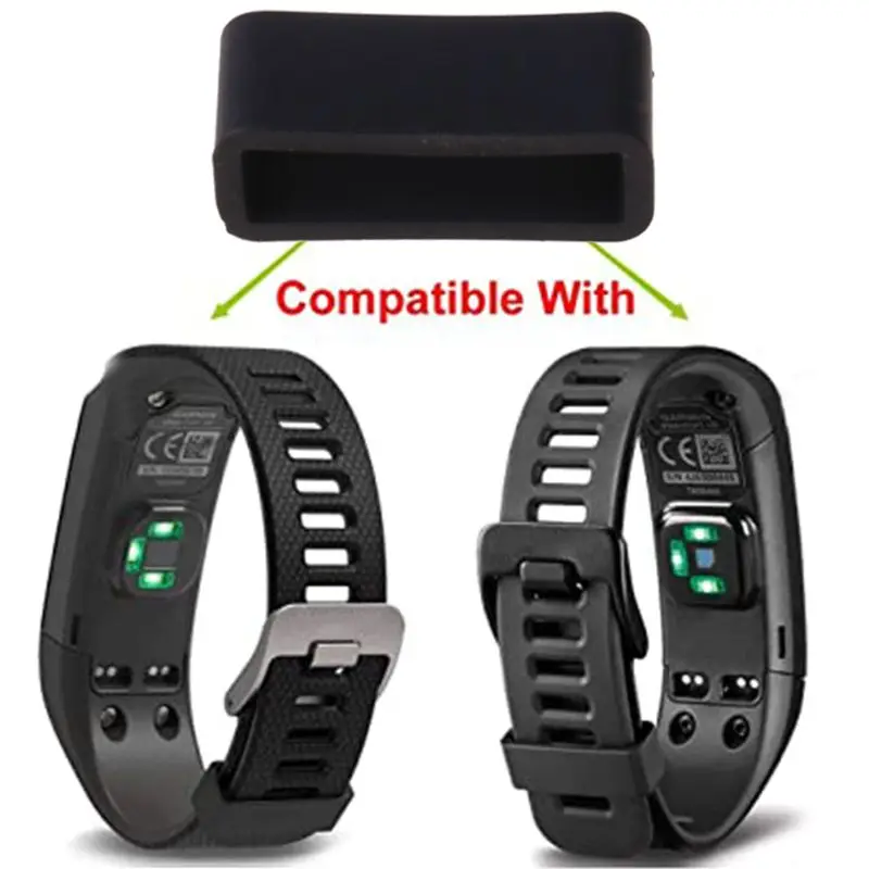 Universeller 18-mm-Gürtelschlaufe-Silica-Schnallenverschlussring Schwarz für Vivosmart