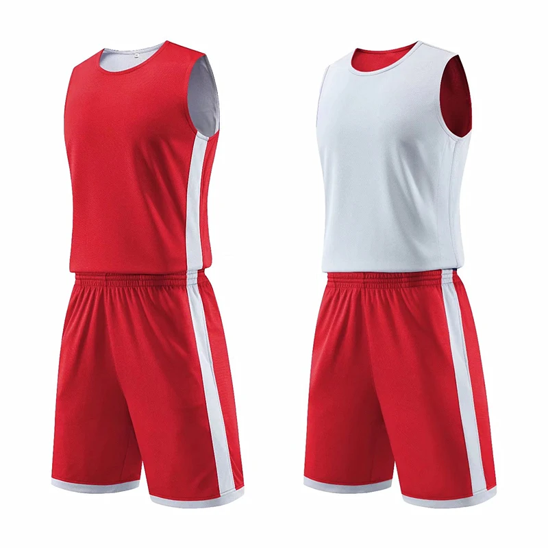 Set di maglie da basket indossabili su entrambi i lati abbigliamento sportivo maglie da basket da uomo traspiranti tute da allenamento kit di