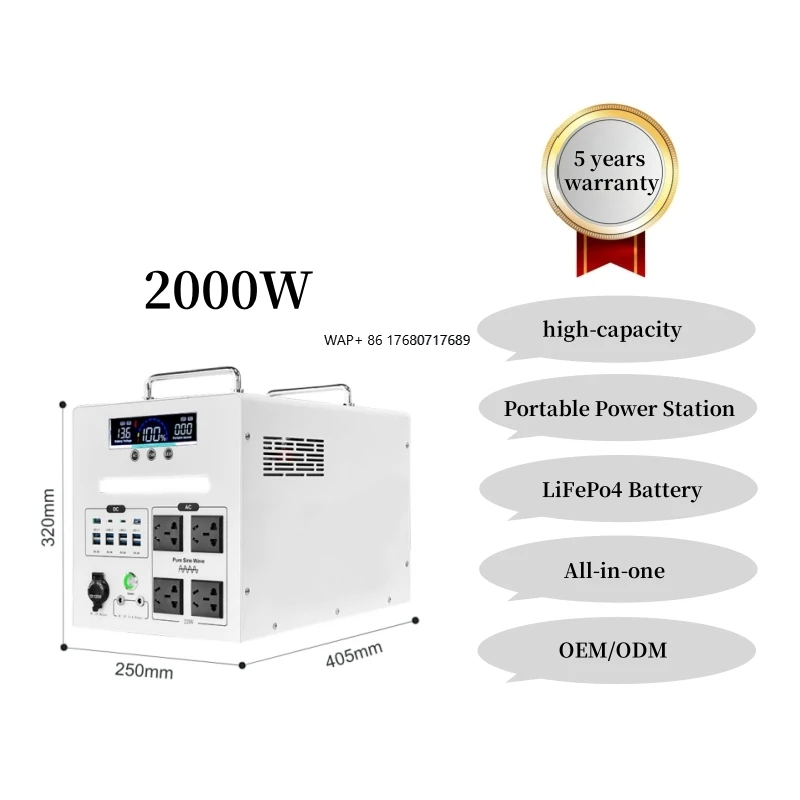 

Portable 300W 500W 800W 1200W 1600W 2KW Solar Cell Generator Home Camping Emergency Backup Power Station