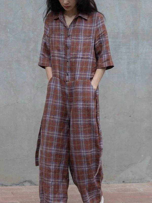 Nouvelle combinaison ample à jambes larges pour femmes, en lin fin, tendance vintage, style décontracté, pour le travail