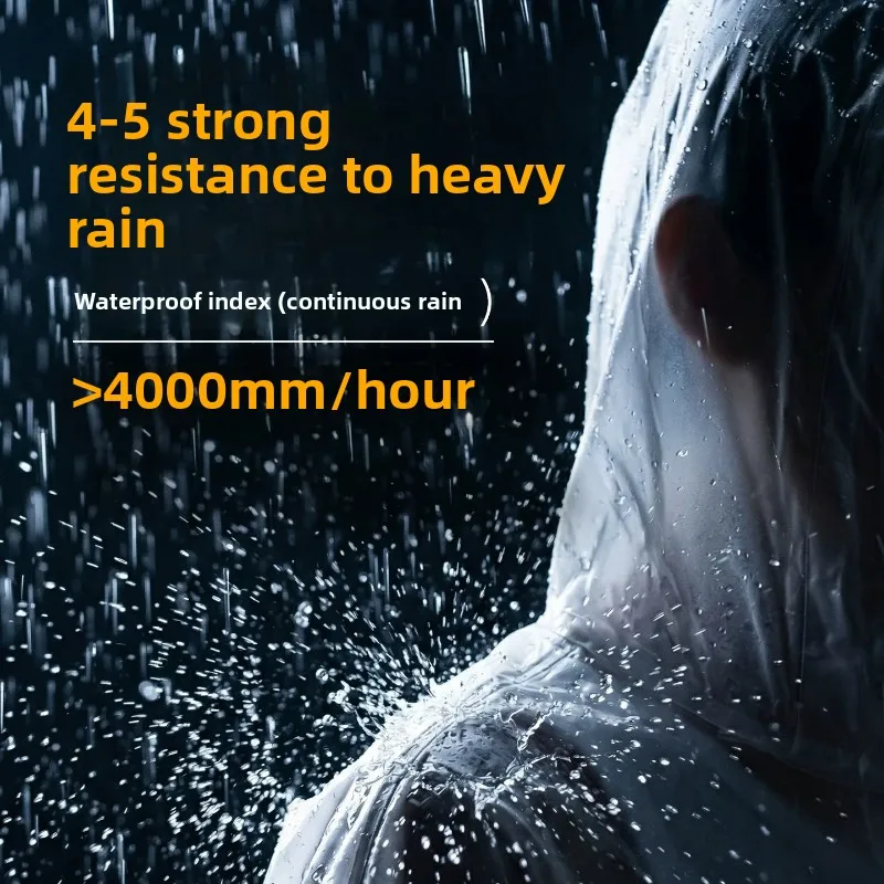 Adult One‑Piece Full‑Body Long Raincoat, Thick Portable Heavy‑Rain Resistant Rain Poncho Outdoor Hiking