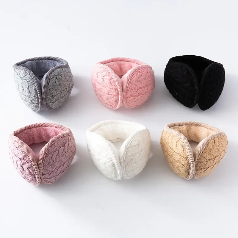 Unisex Warm Knit Earmuffs Winter Outdoor Ear Warmer Thicken Plush Winter Warm Fleece Earmuff Outdoor Warmer Cycling Ear Muffs