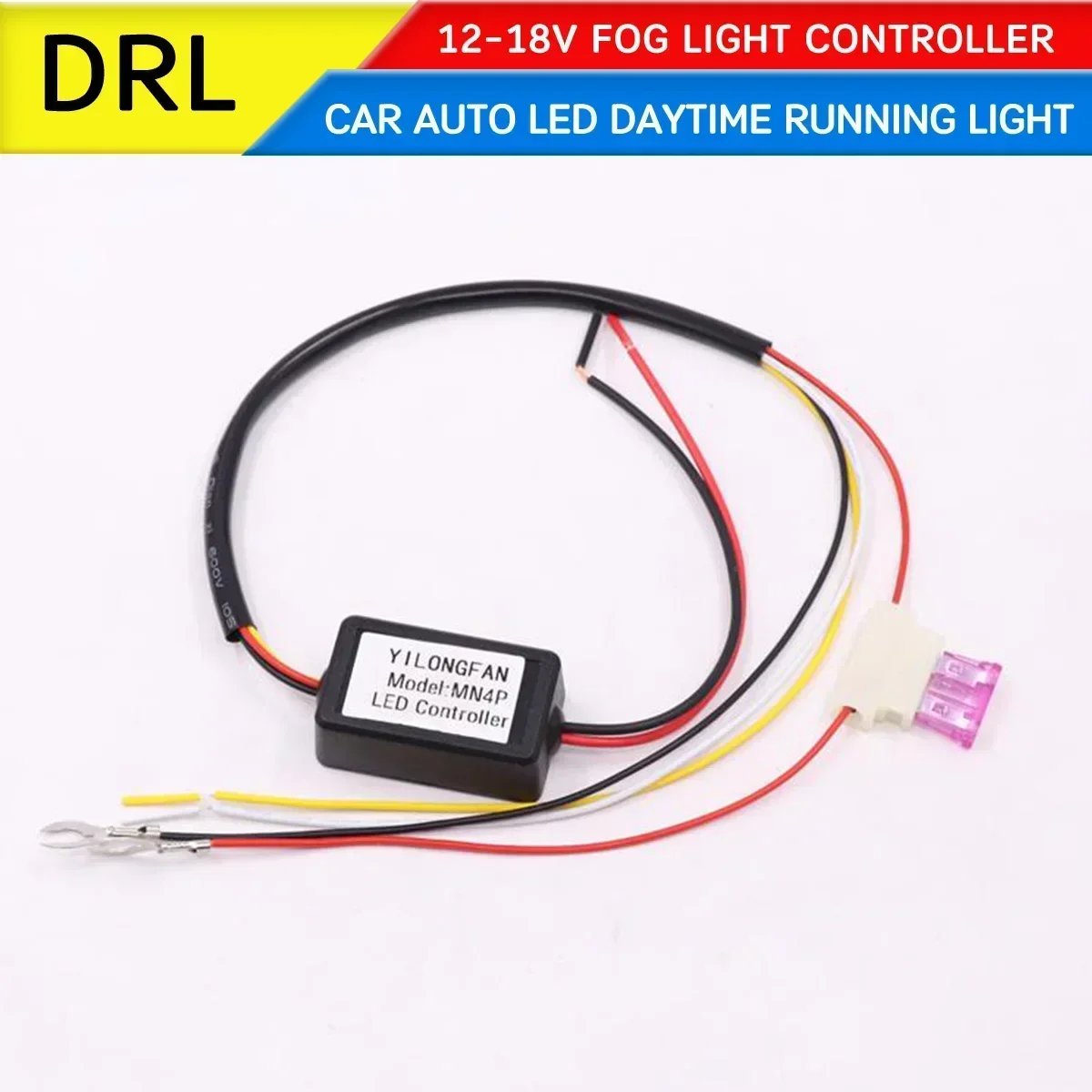 Universal Car 12-18V Fog Light Controller Auto LED Daytime Running Light Relay Harness DRL Controller Module Auto ON/OFF Dimmer