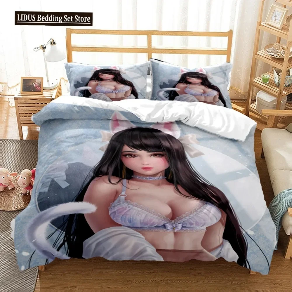 

Sexy Beauty Kamado Bedding Set Anime Demon Slayer Printed Duvet Covers Pillowcases Comforter Bedding Set Bedclothes Bed Linen