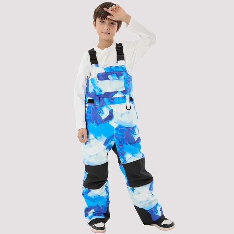 

Outdoor Sport Mountain Girls Skiing Trousers Winter Waterproof Boy Snow Bib Pants Windproof Children Suspender Jumpsuits Clothes