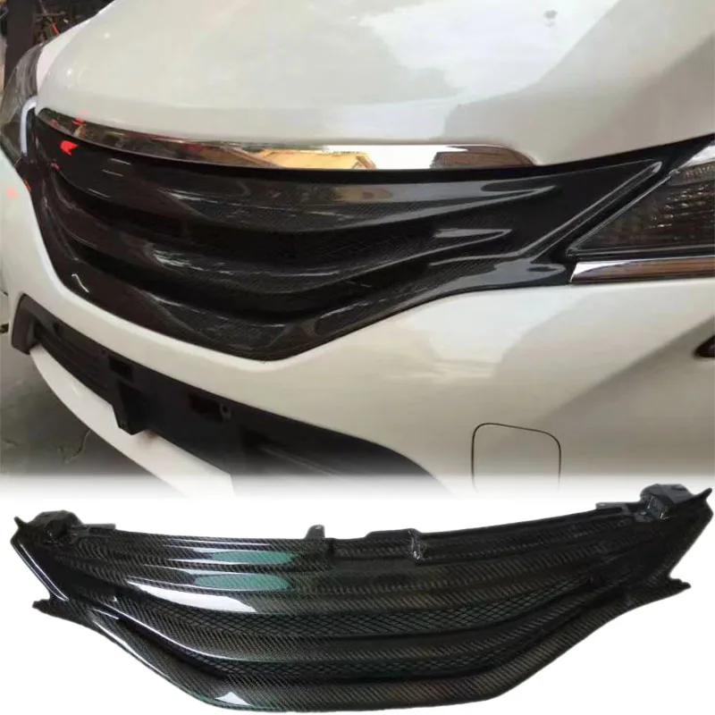 

Подходит для Toyota Ruizhi Mark X Reiz, передняя решетка 2013, 2014, 2015, 2016, 2017, 2018, решетка из углеродного волокна, верхний бампер, сетчатая решетка