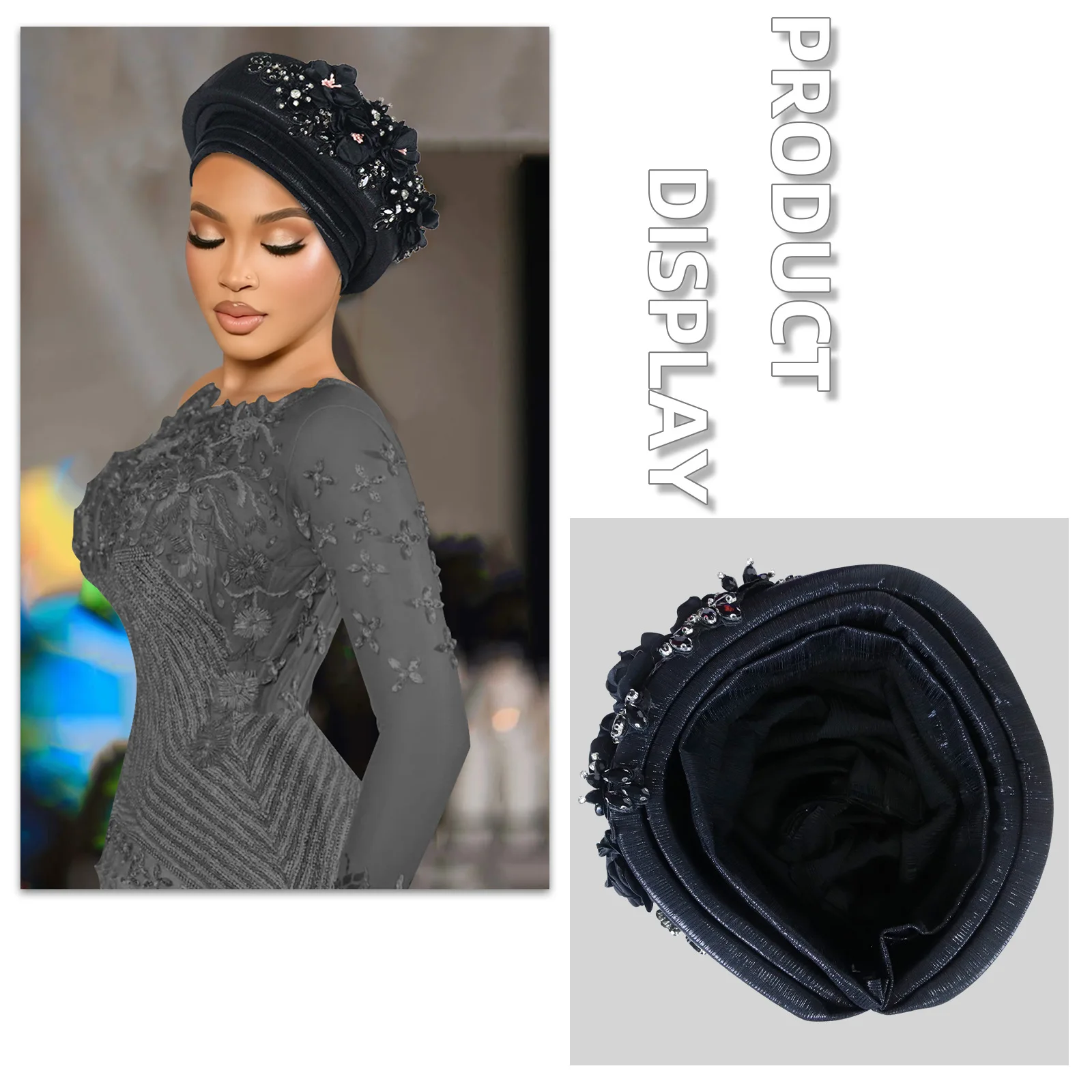 

New Foreign TradeFestive Wedding Brightening Laminated Decal Heavy Industry Pullover Hat Ladies