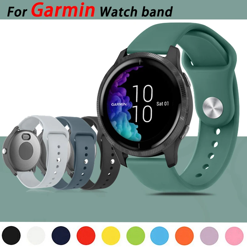 20mm 22mm Silicone Strap For Garmin Venu 2/ SQ Band Watch Vivoactive 3/4 Forerunner 645 Watchband Wristband Bracelet Garmin Venu