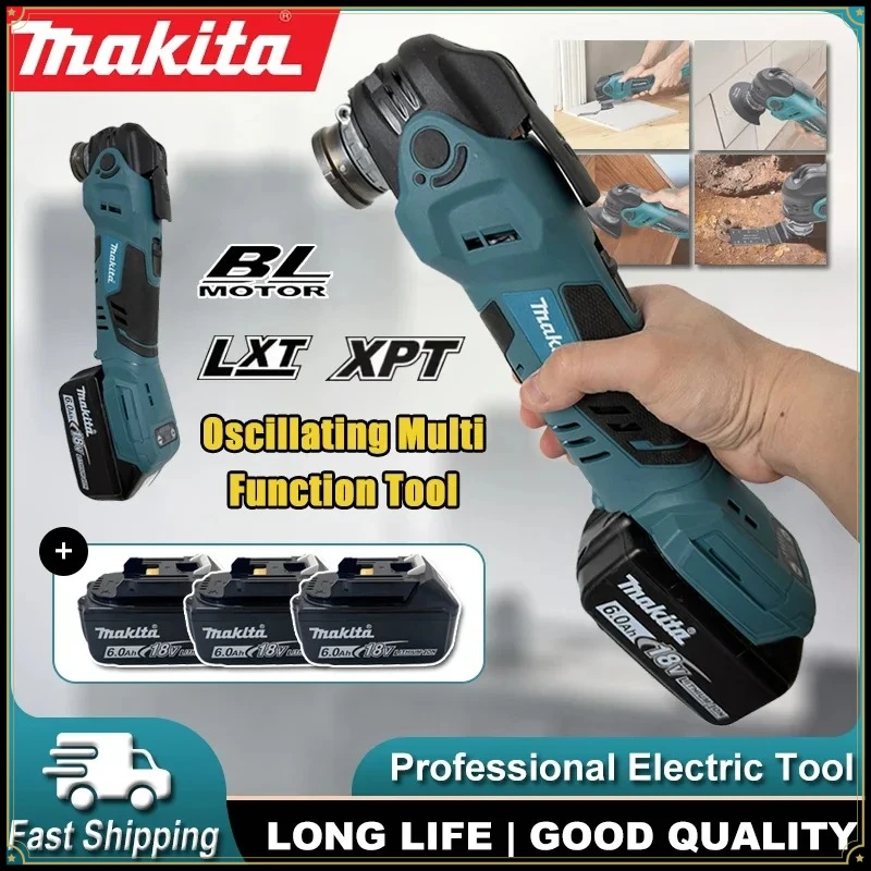 

Бесщеточный осциллирующий многофункциональный инструмент Makita для электропилы 18В с насадками-триммером/лопаткой/инструментом для резки древесины