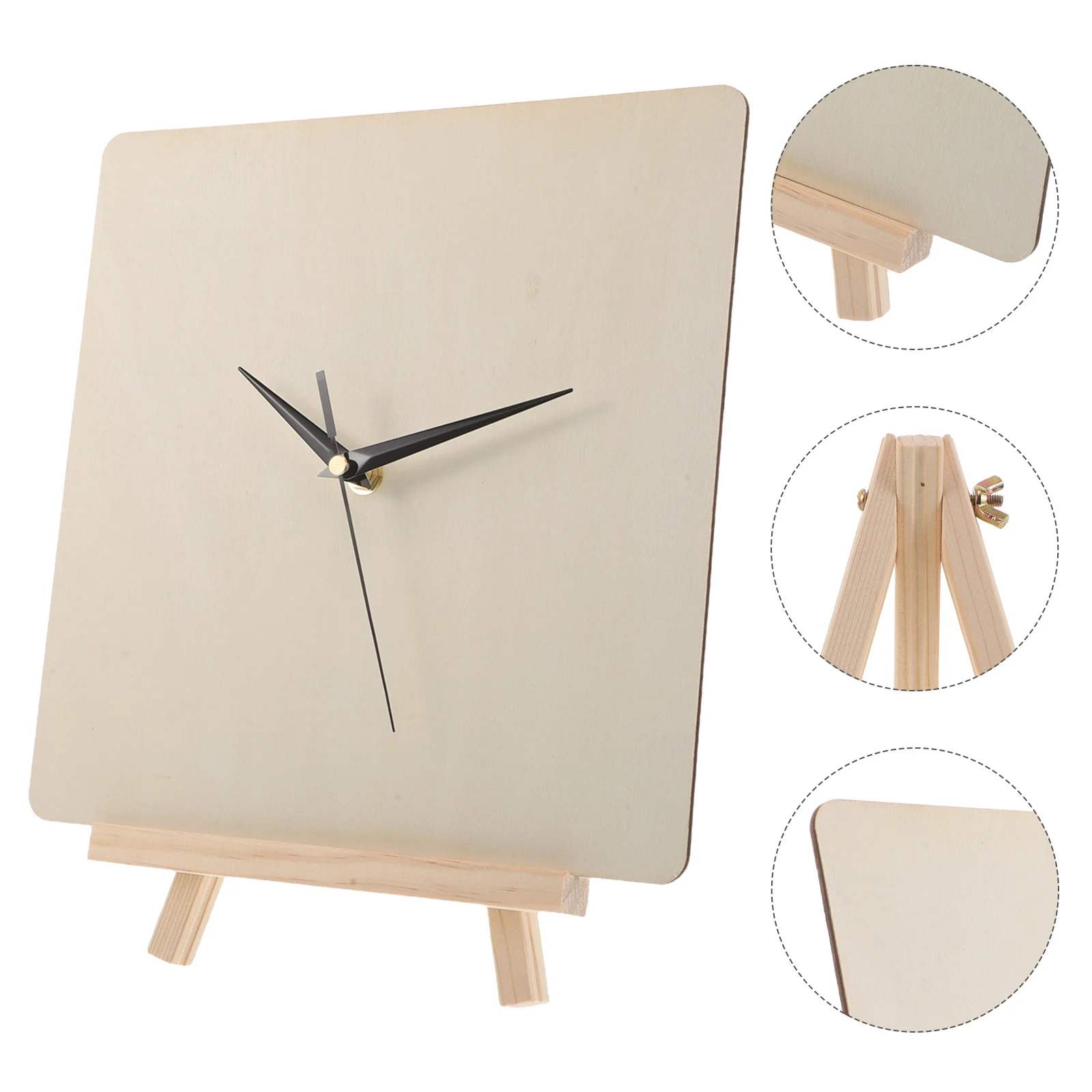 

1 Set Diy Wooden Wall Kit 9.8" Round Unfinished Clock Face Blank Dial For Painting Craft Silent Movement Table Decor Clock Base