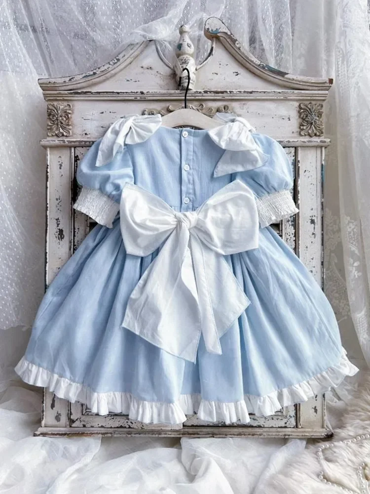 2024 New Baby Spanish Lolita Princess Dress Children's Birthday Party Toddler College Style Girls Dresses For Eid A3512