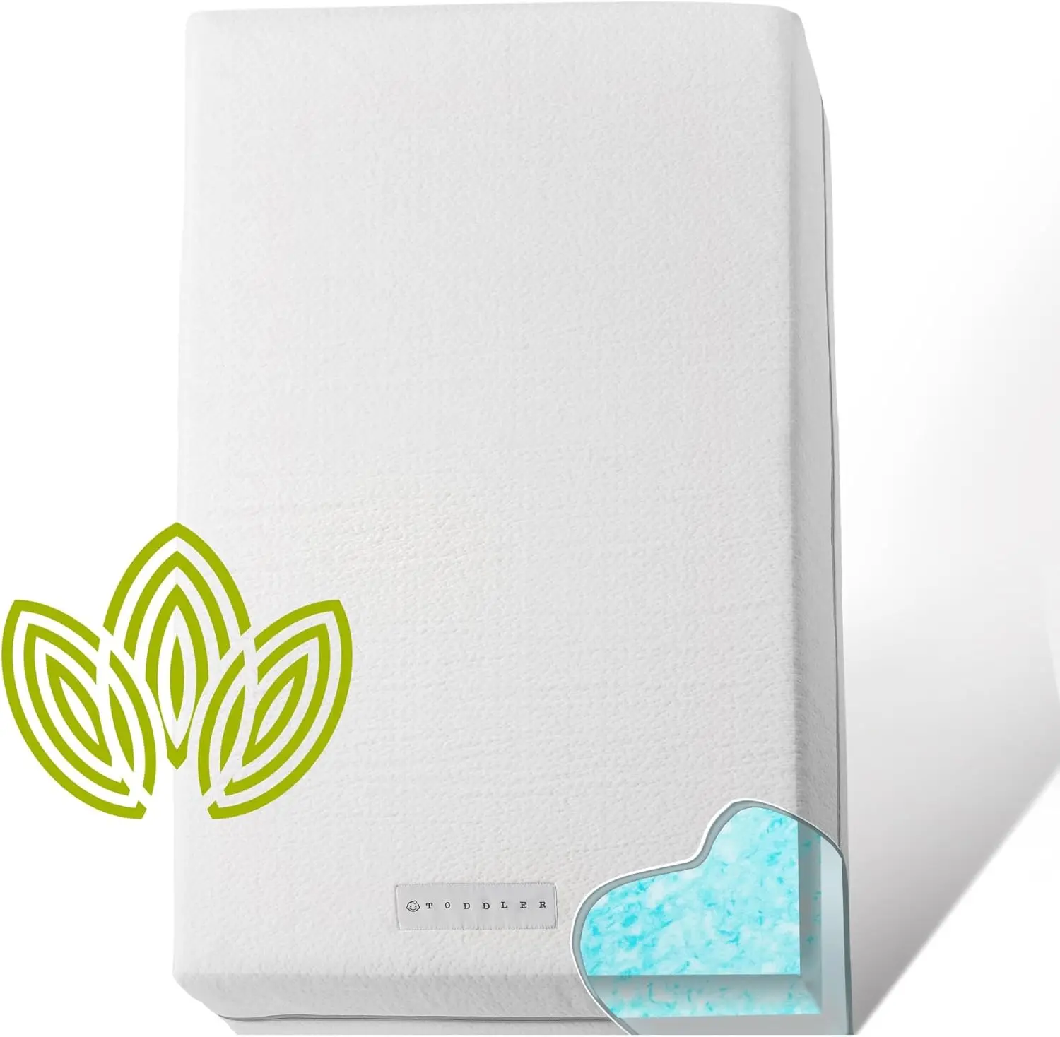 

Двусторонний матрас для детской кроватки из органического хлопка с водонепроницаемым покрытием, жесткий для младенцев и мягкий для малышей, 52x27.5x4 дюйма