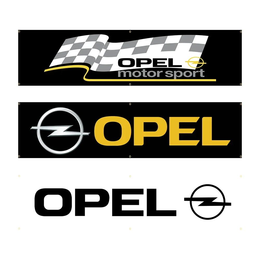 60*240 Opels Motor Sport Racing Car Flag Polyester Printed Garage Decoration Banner