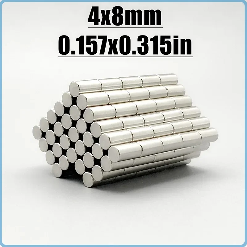 Small Strong Magnets 4x8mm 20/50/100/200/300pcs N35 Neodymium Disc 4*8 mm Hook Tool Imane Dia 4x8mm Permanent NdFeB Material
