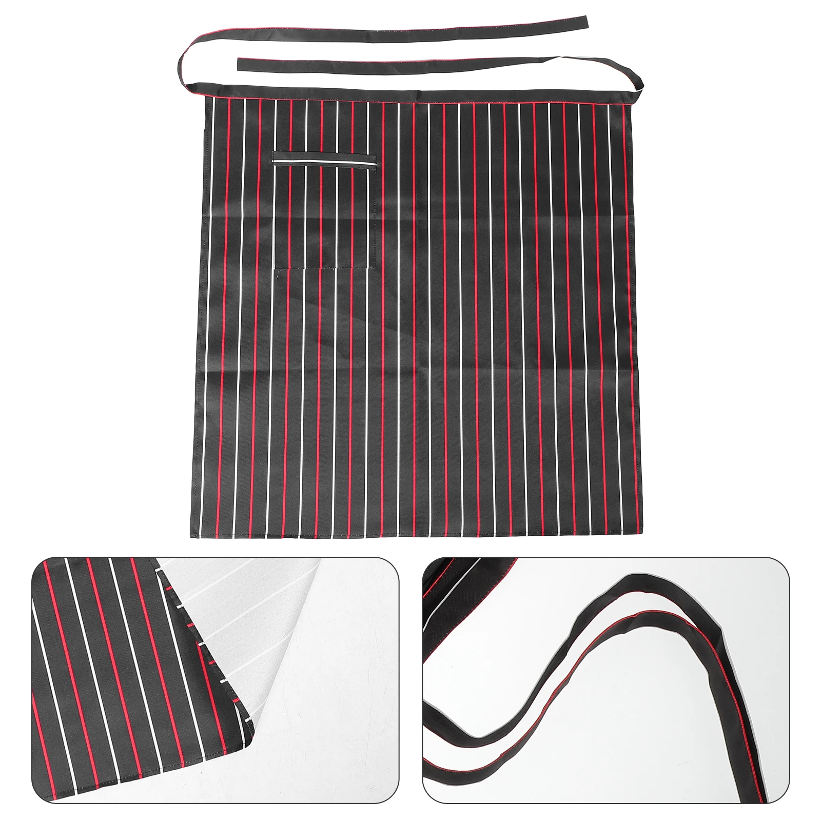 

Фартук шеф-повара отеля, водонепроницаемый черный полиэстер, хлопок с карманами для мужчин и женщин, сервер, кухня, кулинария, объемная длинная талия