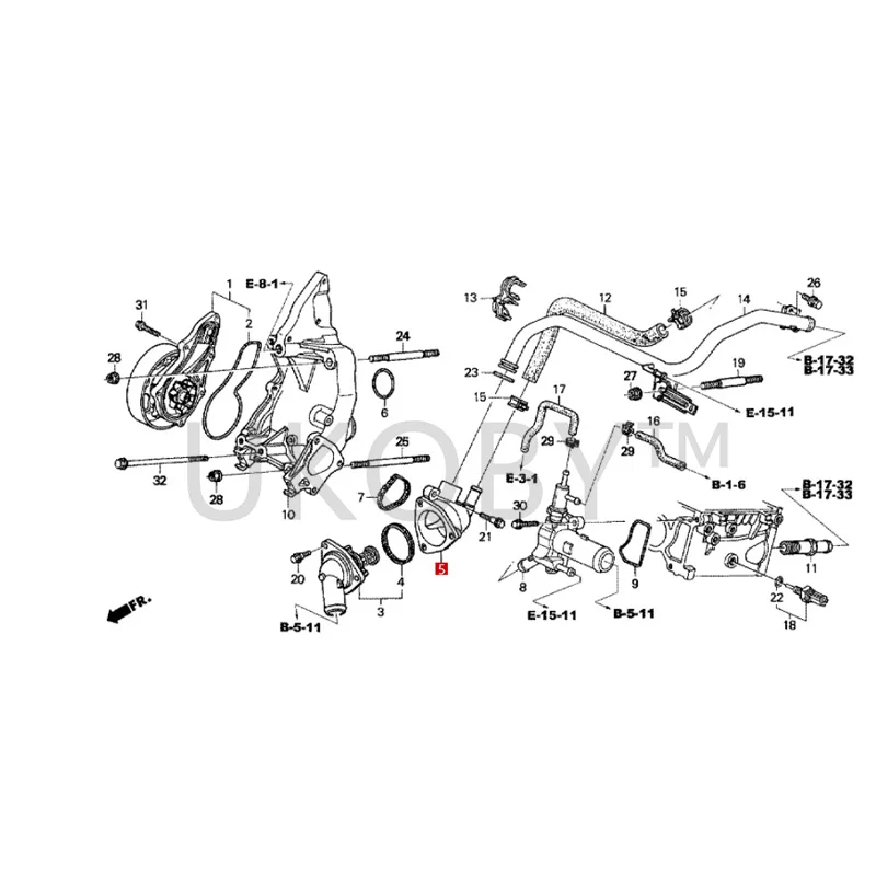 19320PNA003 Suitable for Ho nd a seventh generation Accord Upper water pipe joint thermostat cover thermostat seat