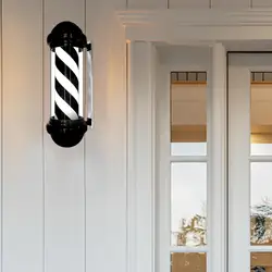 Barber Pole Light Energy Saving Rotating Classic Lamp Waterproof Hairdressing Signs Rotating Stripes Light EU Adapter
