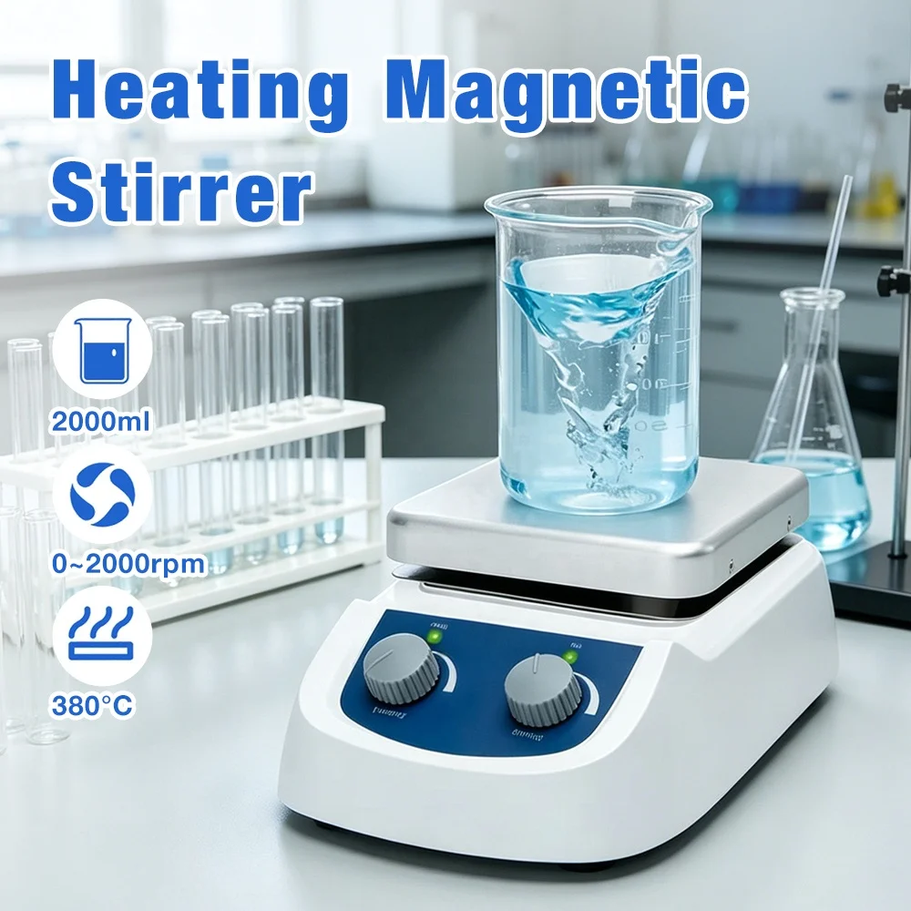 2L Hot Plate Magnetic Stirrer Mixer Hotplate 2000rpm Mixing Equipment Heating Magnetic Stirrer for Lab Use