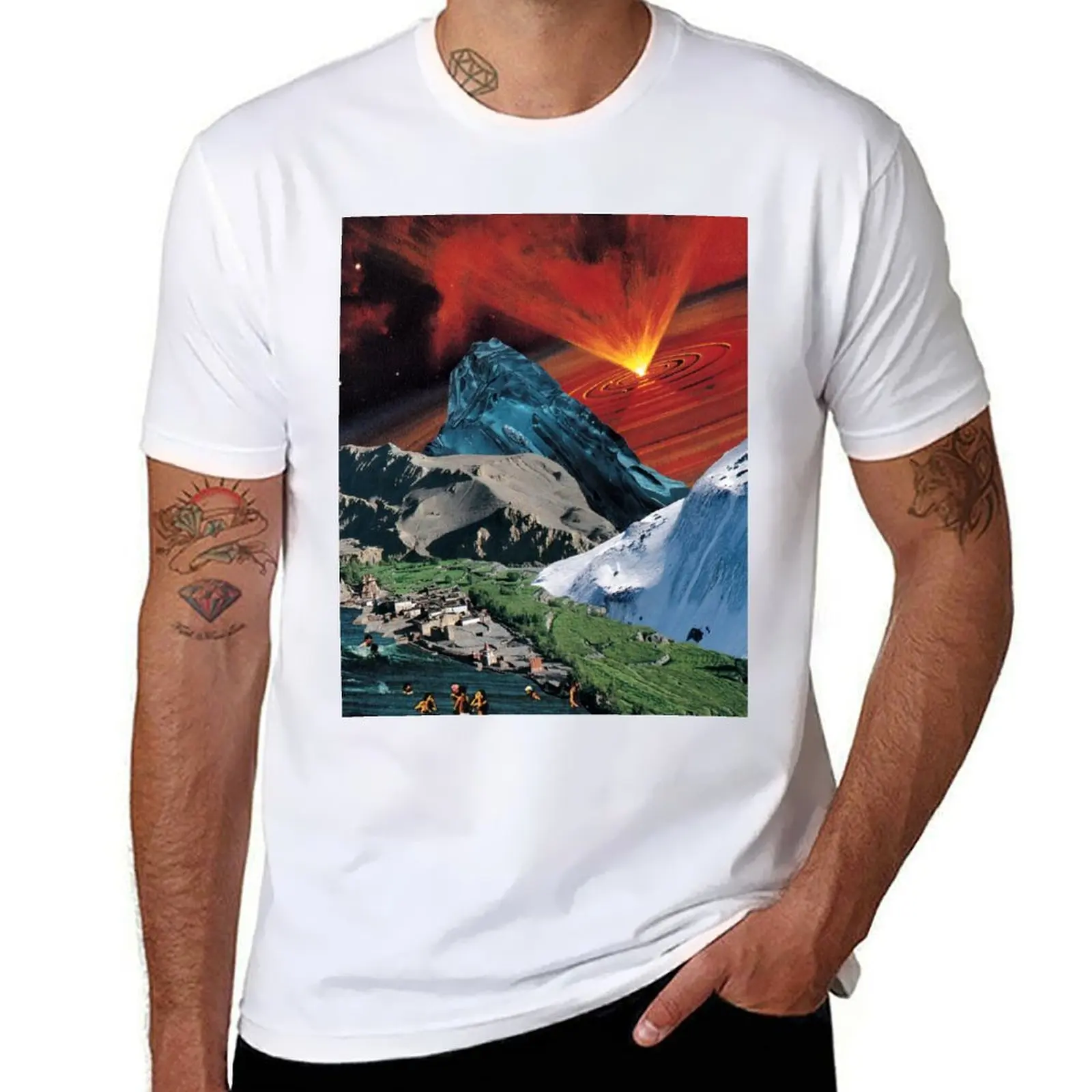

Supernova T-Shirt Simple Solid Color Crew Neck Tee