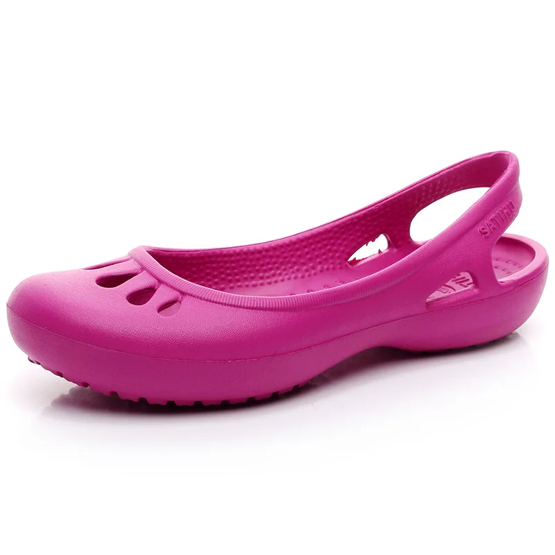 2023 Women 1 Jelly Sandals Home Non-slip Summer Hole Shoes Female Flat Slippers Plastic Female Waterproof EVA Garden