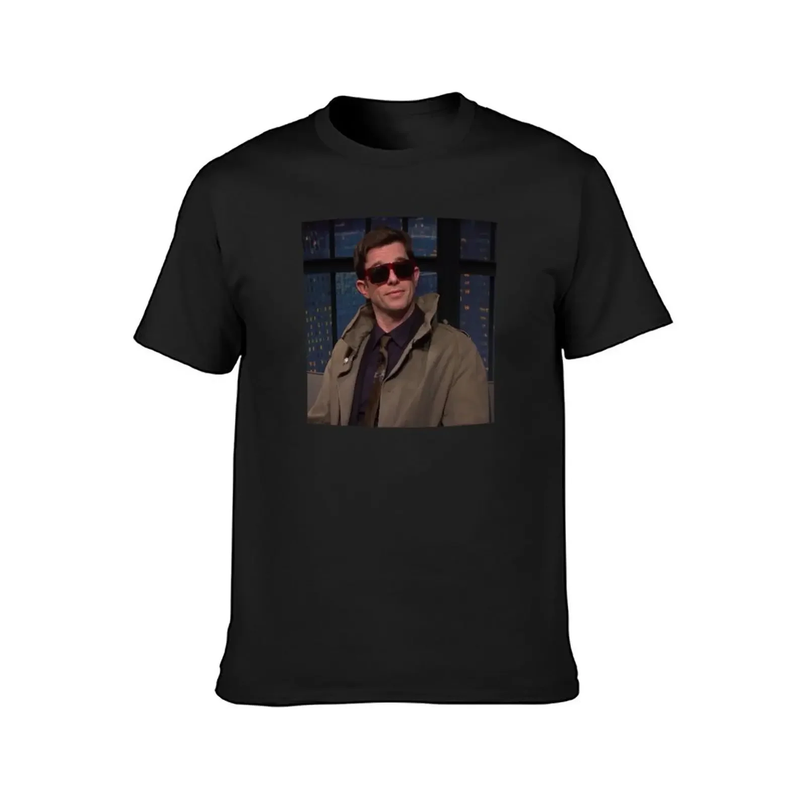 John Mulaney in coat on seth myers T-Shirt tops anime graphic shirts Men's cotton t-shirt