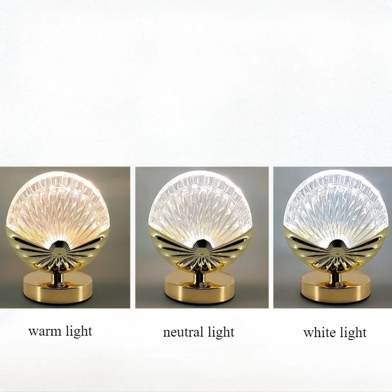 European Style Bedside Lamp Decorative Night Lights Rechargeable Touch Switch Table Lamps