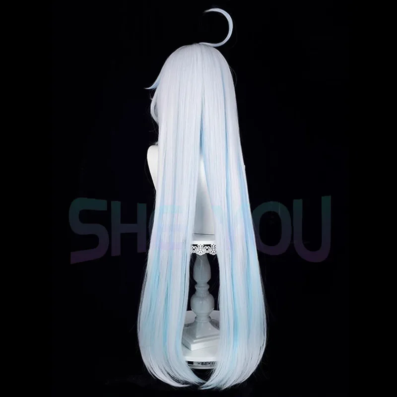 Focalors Cosplay Wig Furina Wig Silver White Blue Gradient Wig Cosplay Anime Cosplay Wigs Heat Resistant Synthetic Wigs