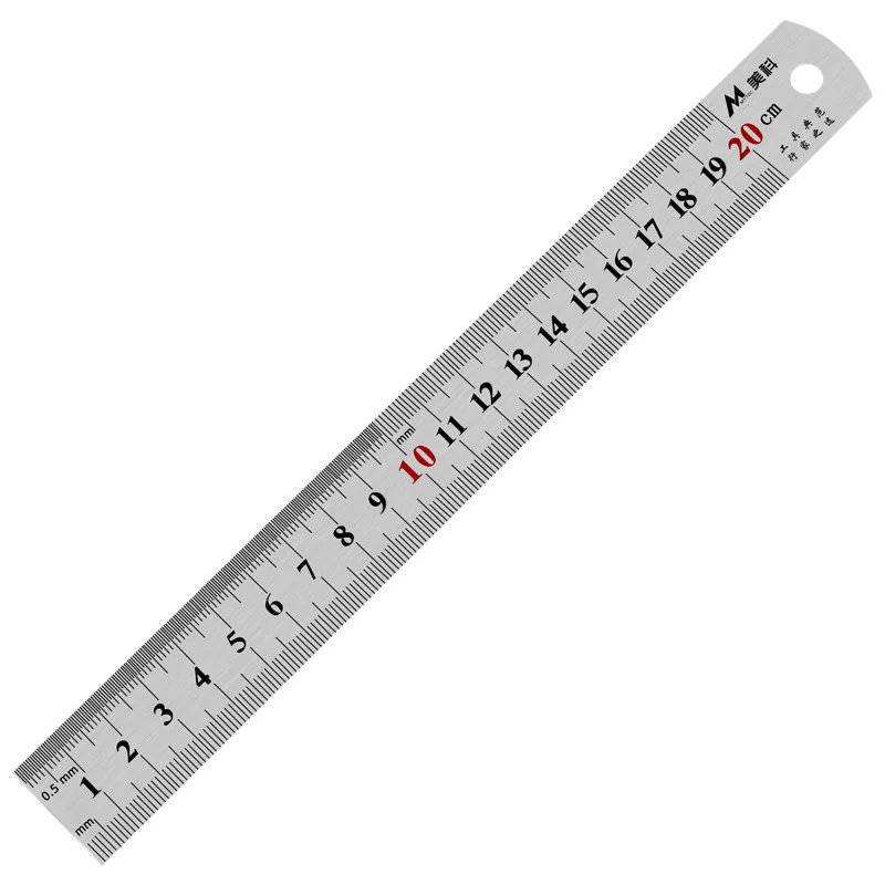 Metric Ruler Precision Measuring Tool Stainless Steel Double Side Straight Ruler Centimeter Inches Scale 15cm/20cm/30cm/50cm